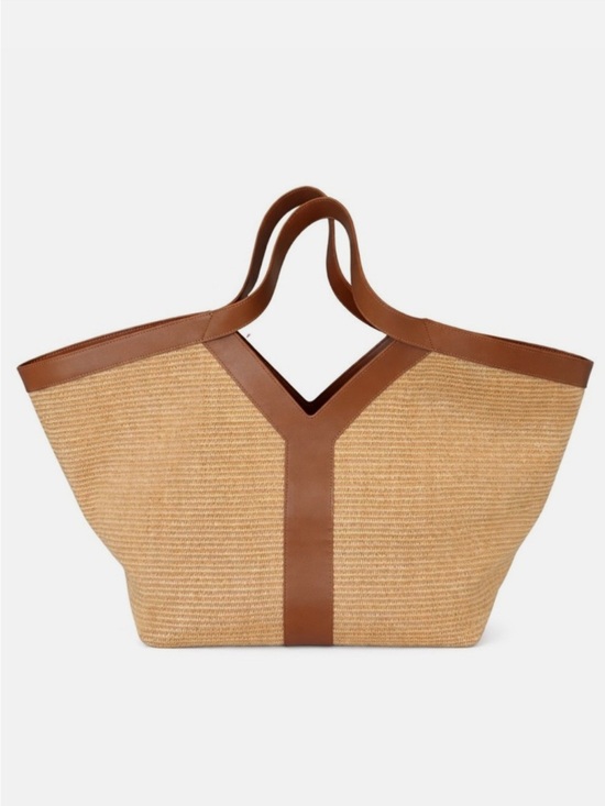 Viola Castellani Handbags - VIOLA CASTELLANI made in italy leather and straw large tote